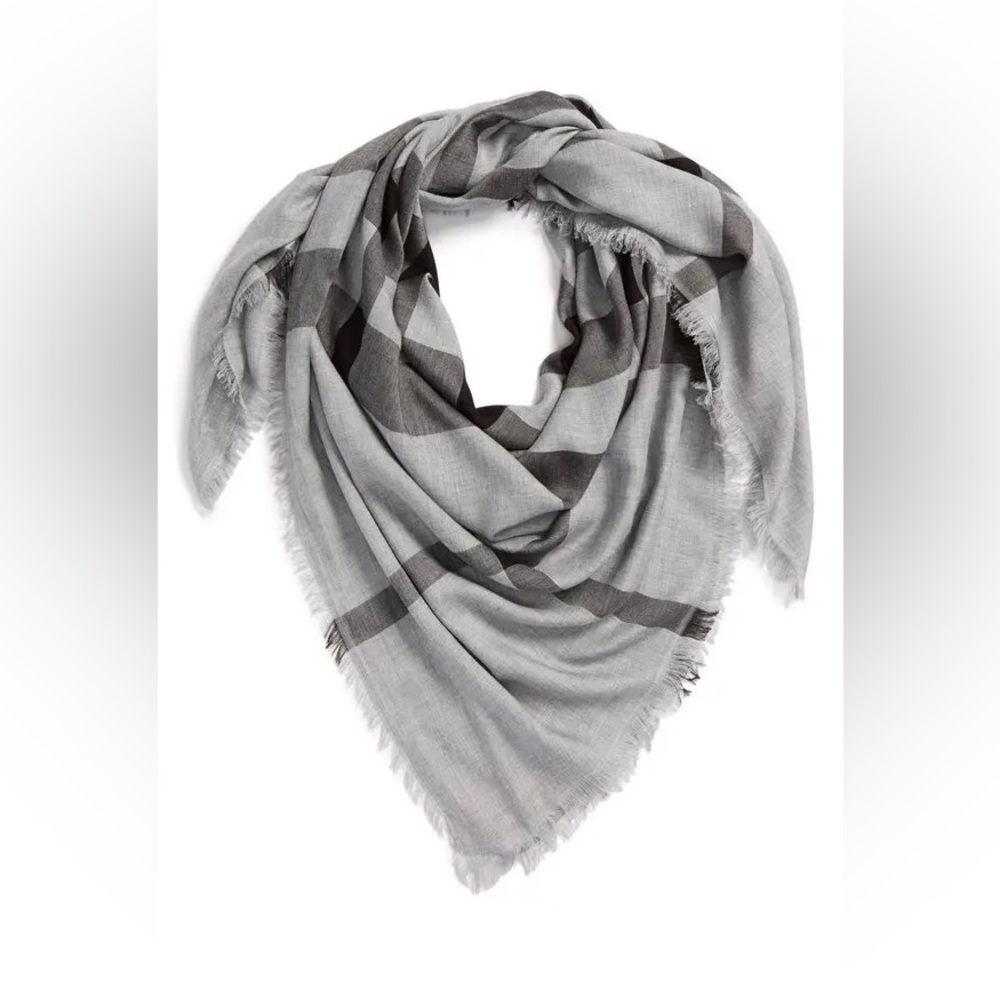 BRAND NEW WITH TAGS Burberry Overdyed Chambray Check Square Scarf